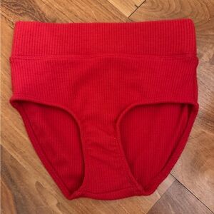 Tiger Friday Cherry ribbed high waisted briefs. Size: Child Large